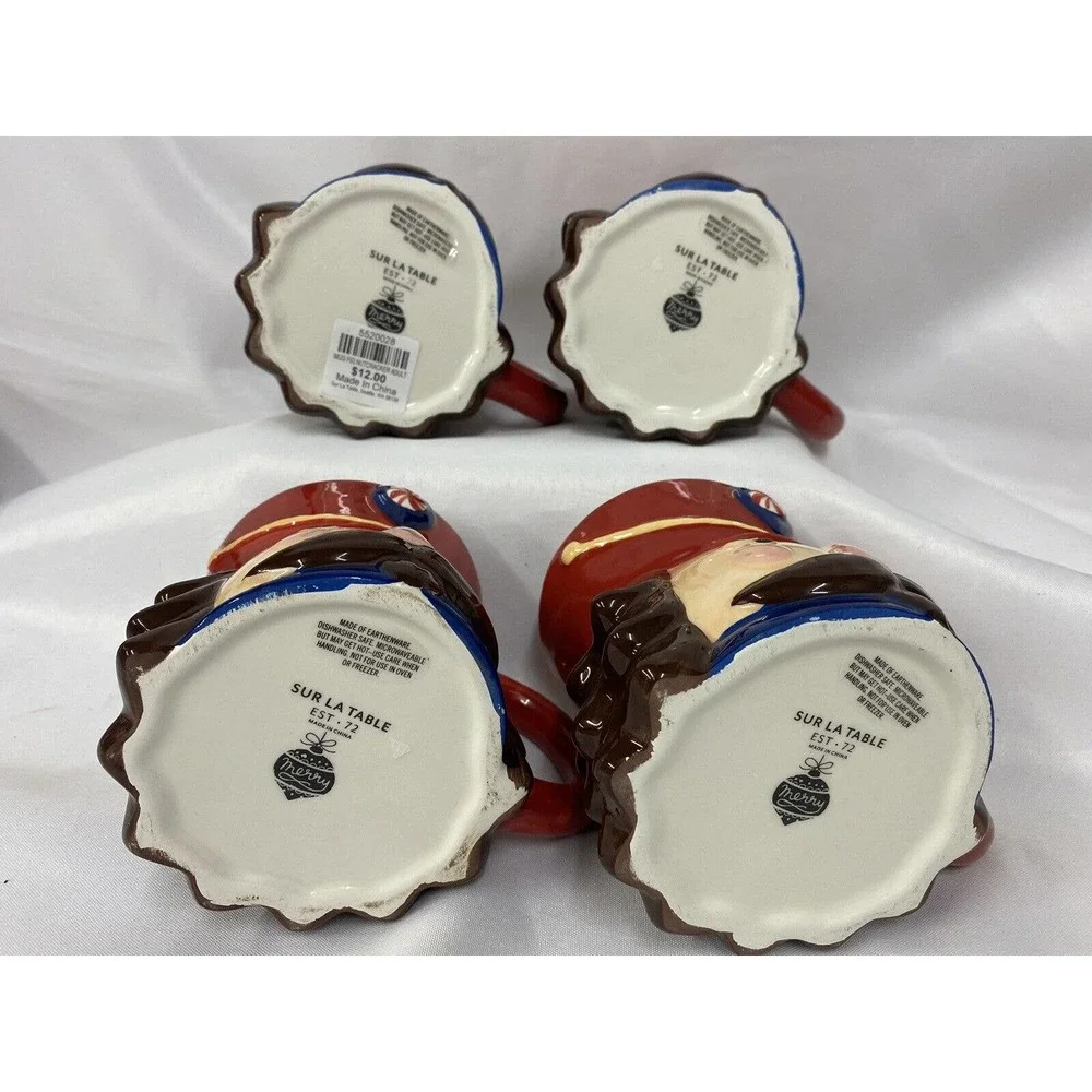 Sur La Table Nutcracker Holiday Christmas 3D Mug set of 4